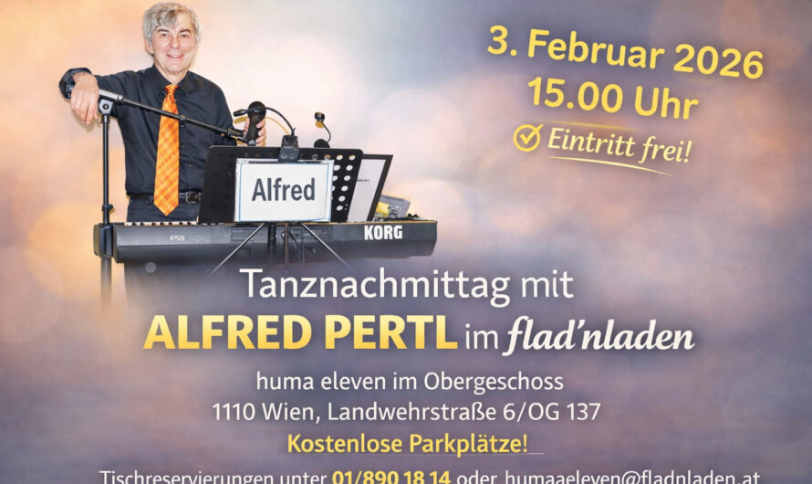Ankündigung Tanznachmittag im flad’nladen am 3. Februar 2026