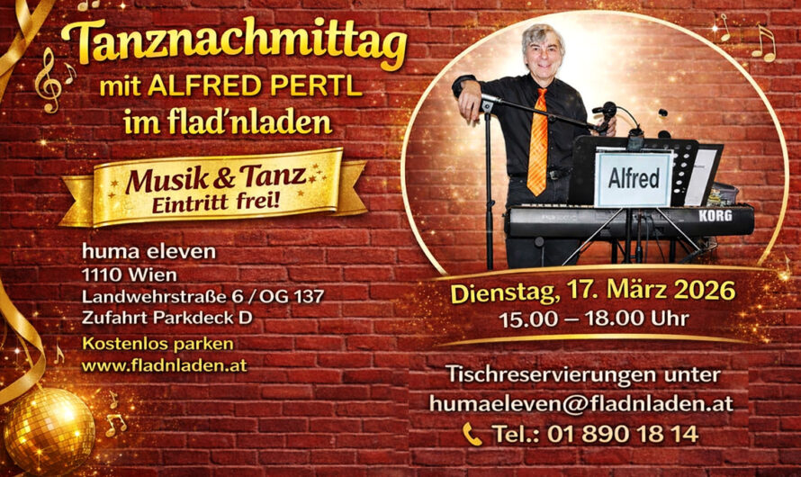 Ankündigung Tanznachmittag im flad’nladen am 17. März 2026