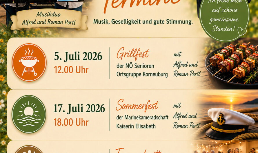 Die nächsten öffentlichen Termine